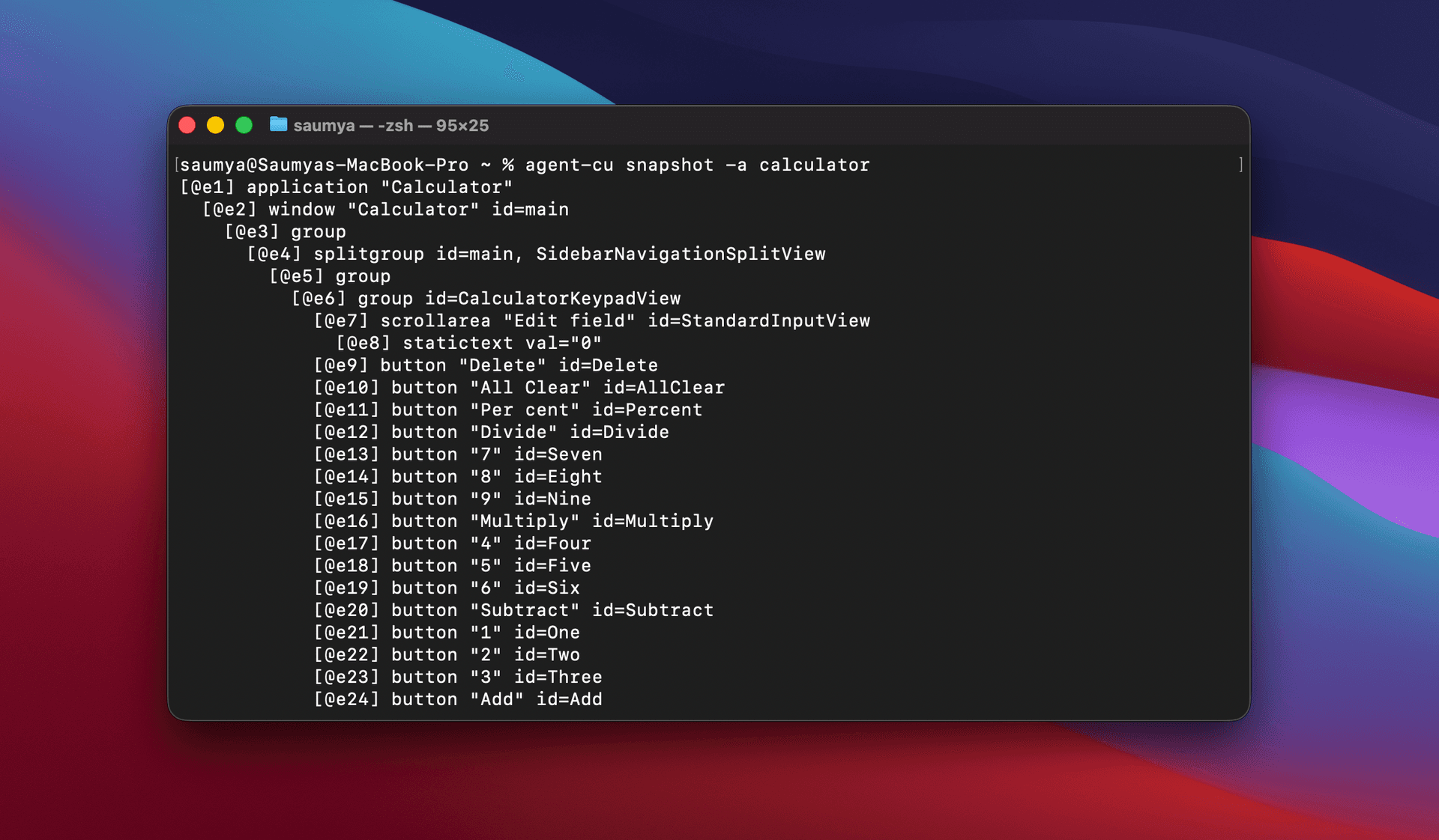agent-cu snapshot output