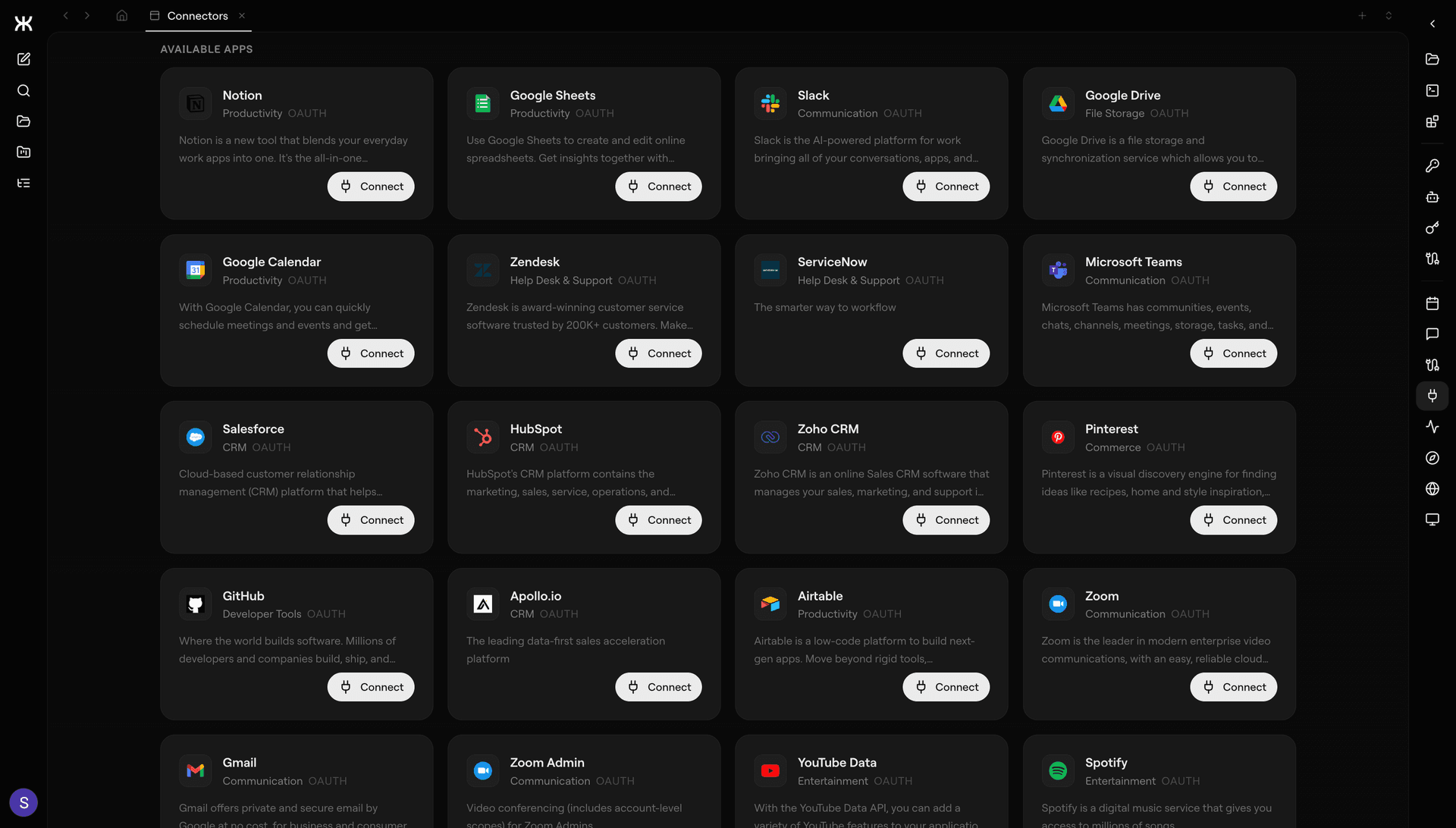 Connector gallery